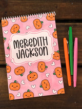 Jack o Lanterns Personalized Top Spiral Steno Notebook