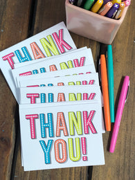 Bright Marquee Thank You Note Cards