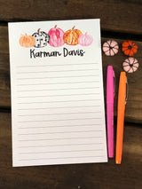 Watercolor Pumpkins Personalized Notepad