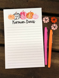 Watercolor Pumpkins Personalized Notepad