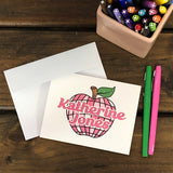 Disco Apple Personalized Note Cards