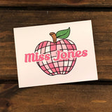 Disco Apple Personalized Note Cards