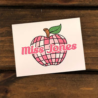 Disco Apple Personalized Note Cards