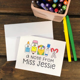 Happy School Supplies Personalized Note Cards