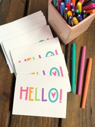 Bright Hello with Heart Note Cards