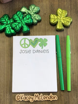 St. Patrick's Day Peace Love Shamrock Small Notepad