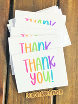 Girly Rainbow Thank You Note Cards