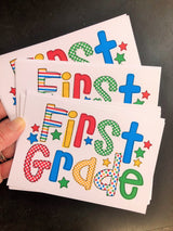 Primary Fun Name Teacher Postcards (Grade Choice)