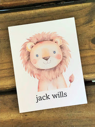 Baby Lion Personalized Note Cards