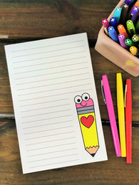 RTS: Smiley Pencil with Heart Large Notepad