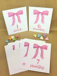 Pink Bows Baby Milestone Cards