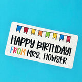 ♥ SALE ♥  Happy Birthday Bunting Personalized Stickers