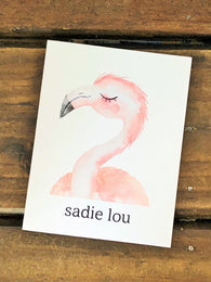 Baby Flamingo Personalized Note Cards