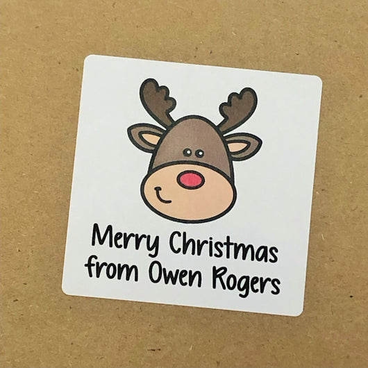 Rudolph Head Christmas Stickers