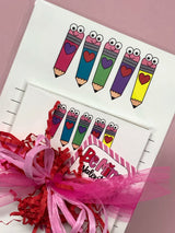 Pencils with Hearts Notepad Set