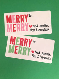 ♥ SALE ♥  Merry Merry Personalized Christmas Stickers