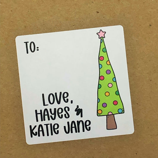 Skinny Tree Christmas Stickers