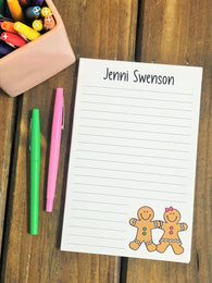 Gingerbread Friends Personalized Notepad