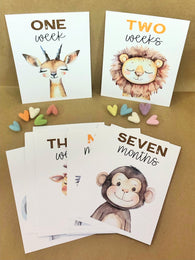 Animals Baby Milestone Cards