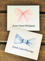 Baby Bow Personalized Note Cards