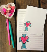 Cross with Heart Notepad Set