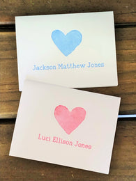 Watercolor Heart Personalized Note Cards