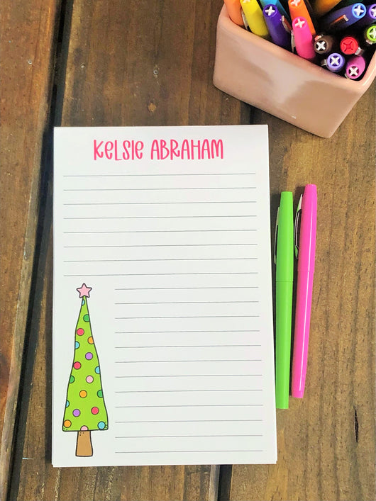 Skinny Christmas Tree Personalized Notepad