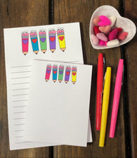 Pencils with Hearts Notepad Set