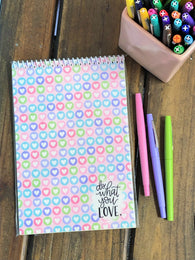 RTS: Pastel Hearts Do What You Love Top Spiral Notebook