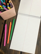 ♥ SALE ♥ Rainbow Watercolor Stripe Top Spiral Steno Notebook