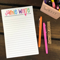 Rainbow Bright Name with Heart Personalized Notepad