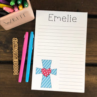 Turquoise Cross Personalized Notepad