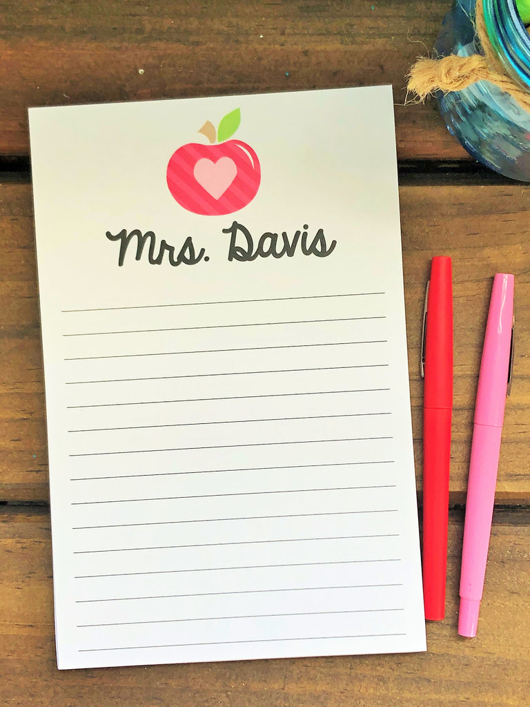 Apple Love Personalized Notepad – DoodleBugsPaper