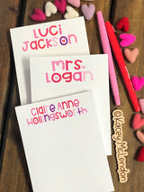 Chunky Valentine Name Small Notepad